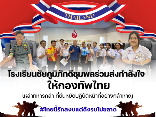 โรงเรียนชัยภูมิภักดีชุมพลร่วมส่งกำลังใจให้กองทัพไทย